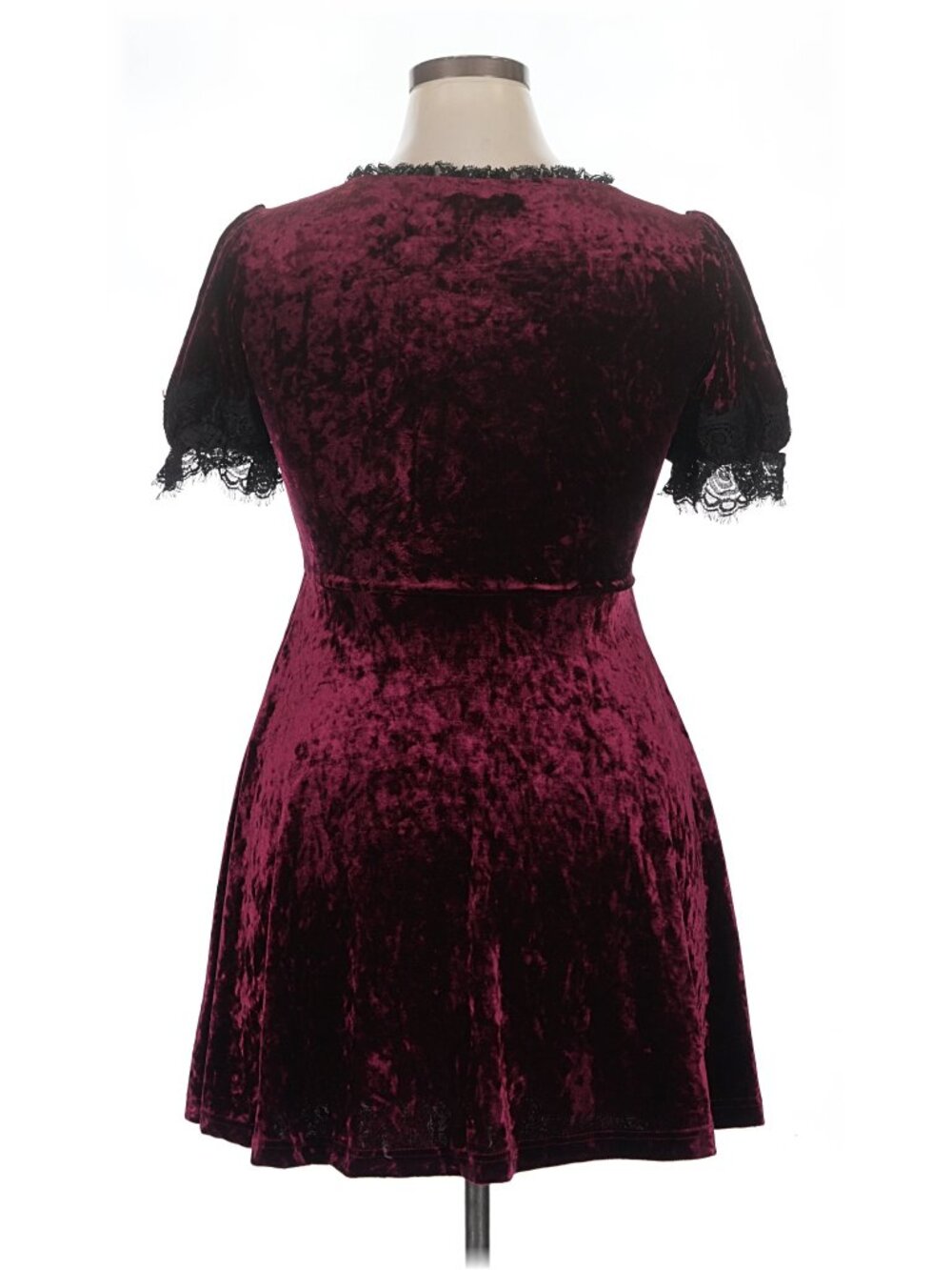 DARK IN LOVE Nightingale's Rose goth whimsigoth burgundy wine velvet dress - Picture 7 of 10